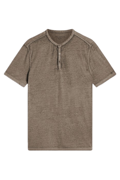 DUKE SHORT SLEEVE HENLEY IN BURNOUT SPRUCE 2