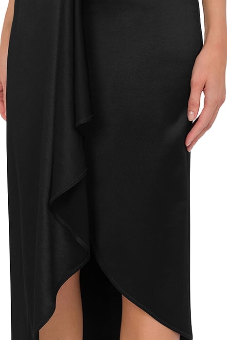STRETCH VISCOSE SATIN SKIRT BLACK 4