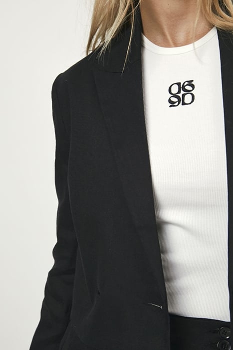 ACEDIA CROPPED LINEN BLAZER RAVEN 4