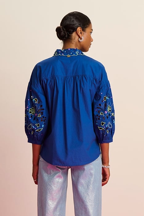 BLOUSE - EMBROIDERY INK BLUE 2