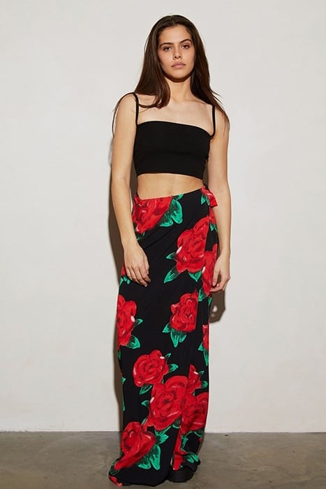 CANDELARA WRAP SKIRT LONG BLACK 1