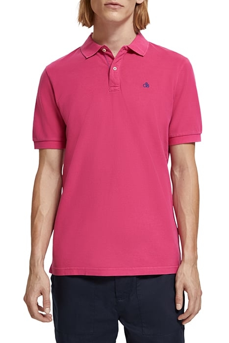 GARMENT-DYE ORGANIC PIQUE POLO CERISE 1