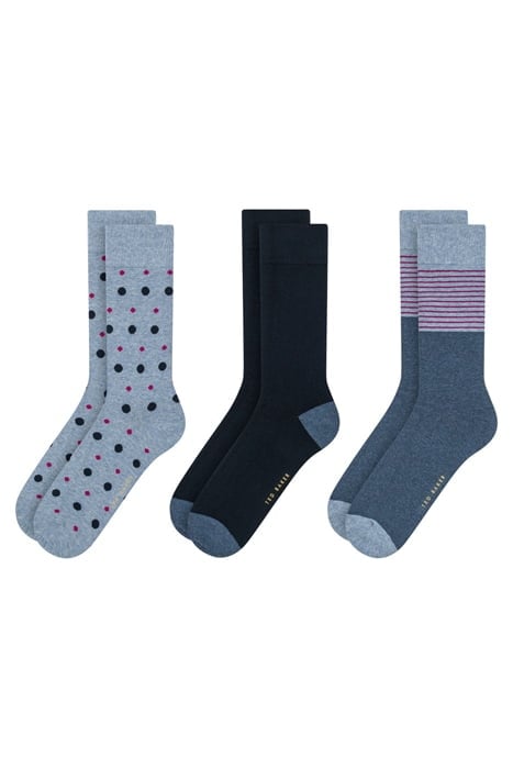 3PK MENS NON TERRY CREW BLUE 1