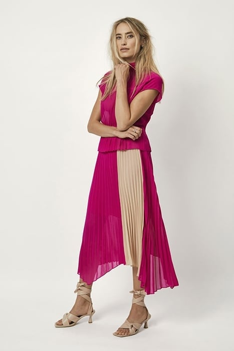 FARAWAY COLOURBLOCK SKIRT HIBISCUS PINK 1