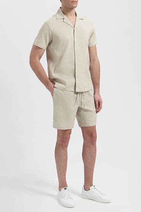 TANNER | STRETCH LINEN CAMP SHIRT NEUTRAL SAND 1