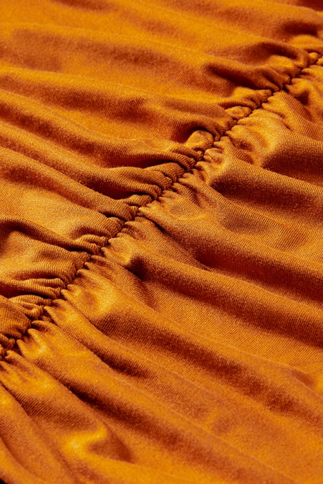 GATHERED FRONT LONG SLEEVED TOP CINNAMON SPICE 7