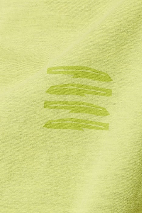 T-SHIRT CREWNECK PLACED PRINTS GARMENT DYED MELANGE LIME 7