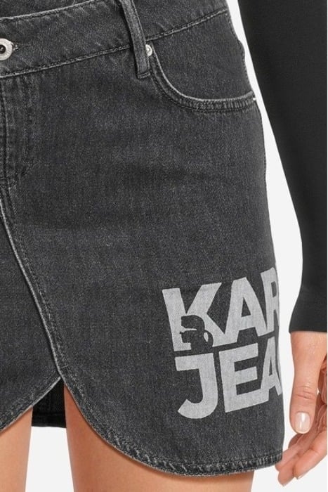KLJ DENIM MINI SKIRT LOGO WASHED LIGHT GREY 4