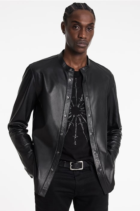BERNARD BAND COLLAR SHIRT JACKET BLACK 1