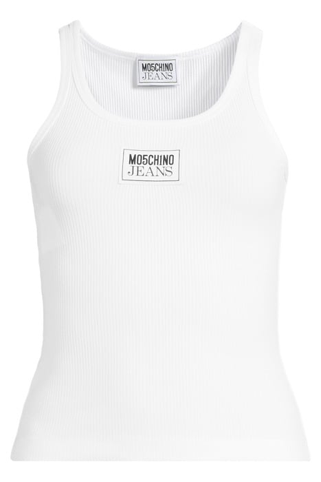 LOGO PATCH COTTON TANK TOP WHITE 3