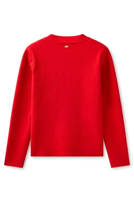 STRUCTURED SHOULDER CARDI HIGH RISK RED 4