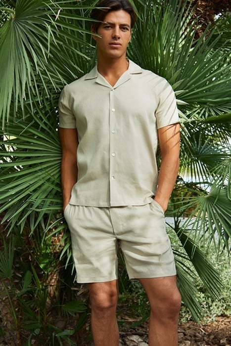 TANNER | STRETCH LINEN CAMP SHIRT NEUTRAL SAND 3