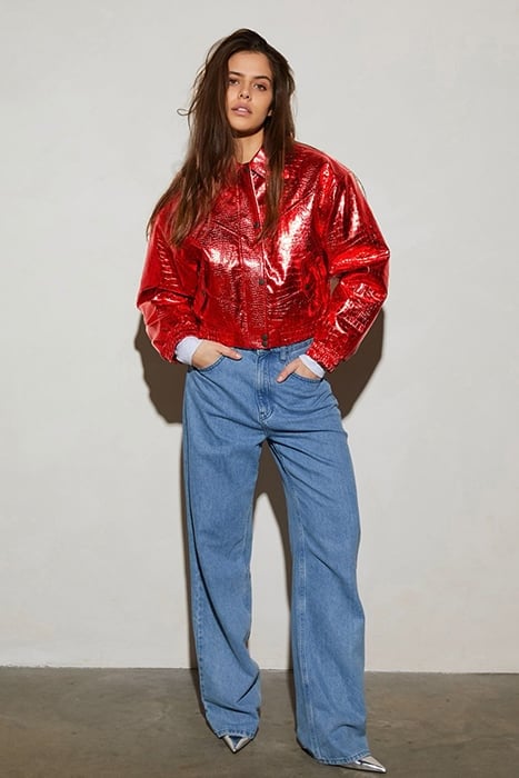 SNAKE BOMBER JACKET RED 1