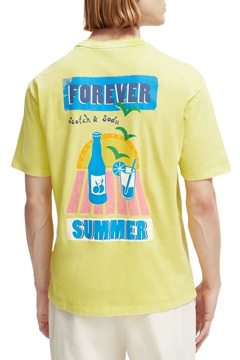 WASHED TEE WITH DOUBLE COLLAR DETAIL BANANA 2