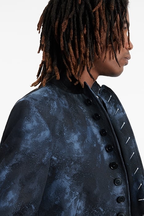 SLIM FIT CONVERTIBLE PEAK LAPEL BUTTON F BLUE STONE 3