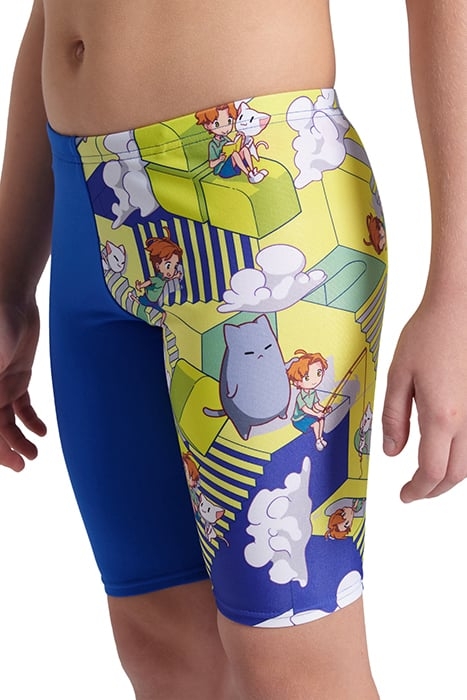 BOY'S ARENA FANTASIZE SWIM JAMMER MULTI GREY-ROYAL 6