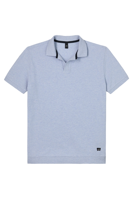 RICE | RETRO POLOSHIRT LIGHT BLUE MELANGE 1