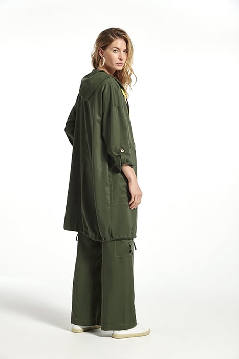 LYOCELL ZUGOR COAT KAKI STITCHES CAMEL 2