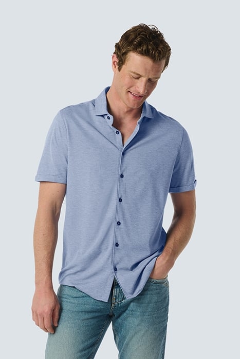 SHIRT SHORT SLEEVE JERSEY STRETCH MELANGE COBALT 1