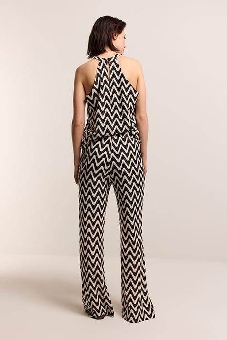 PANTS ZIG ZAG CROCHET BLACK-IVORY 2