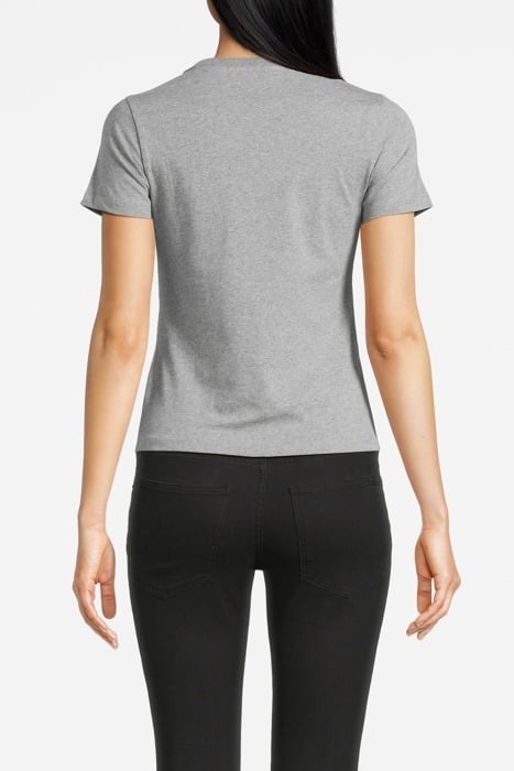 SLIM FIT T-SHIRT WITH PRINT "LADY" ORGANIC PEBBLE GREY 2