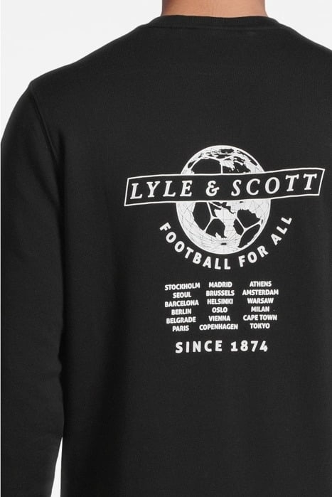 FOOTBALL WORLD GRAPHIC CREW NECK SWEATSHIRT JET BLACK 4