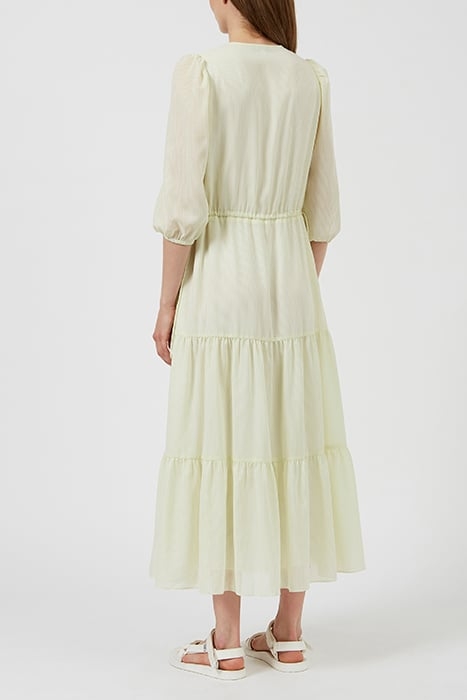 MICRO STRIPE TIERED DRESS WHITE 2