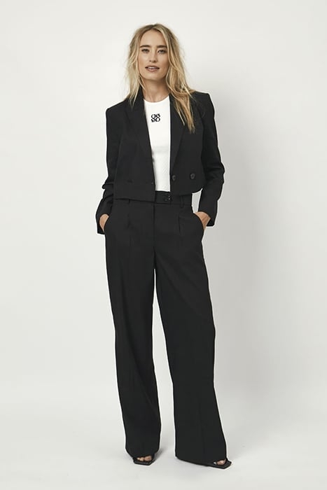 ACEDIA CROPPED LINEN BLAZER RAVEN 1