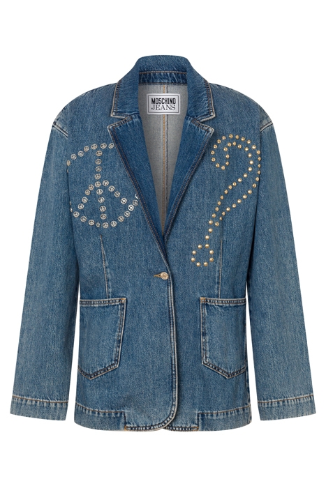 GIACCA IN DENIM STUDDED SYMBOLS BLUE 3