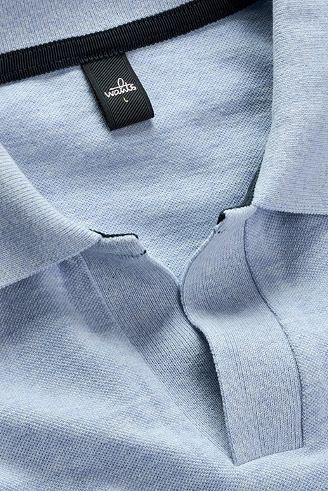 RICE | RETRO POLOSHIRT LIGHT BLUE MELANGE 2