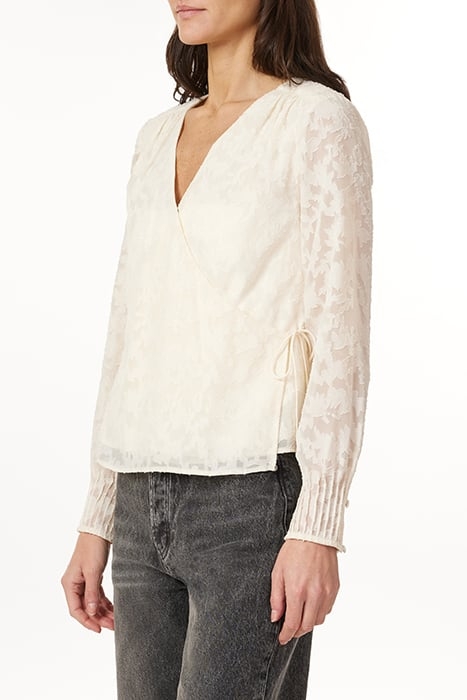 LONG SLEEVE WOVEN TOP IVORY 5
