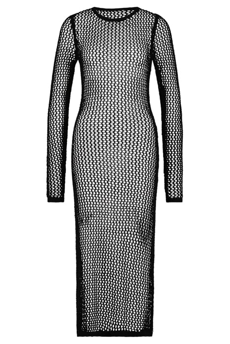 KNITTED CROCHET DRESS BLACK 2