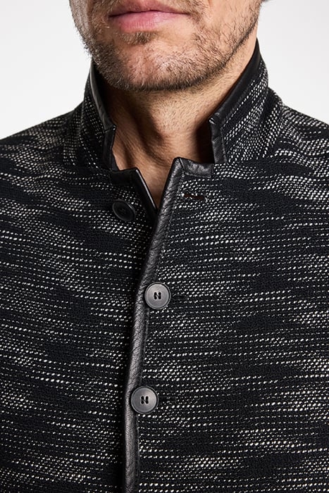 BINDED EDGE MULTI BUTTON SOFT JACKET NOIR 3