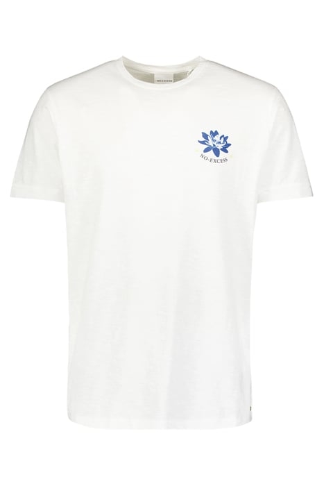 T-SHIRT CREWNECK PLACED PRINTS GARMENT DYED SLUB WHITE 4