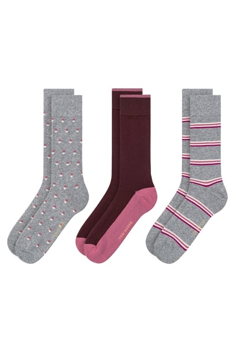 3PK MENS NON TERRY CREW MEDIUM GREY 1