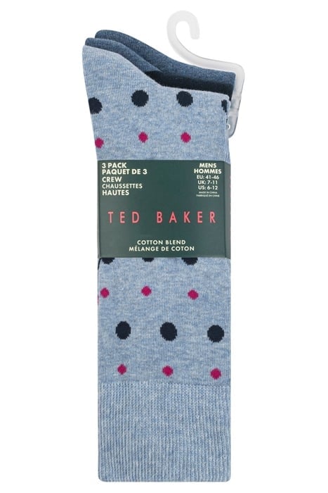 3PK MENS NON TERRY CREW BLUE 6