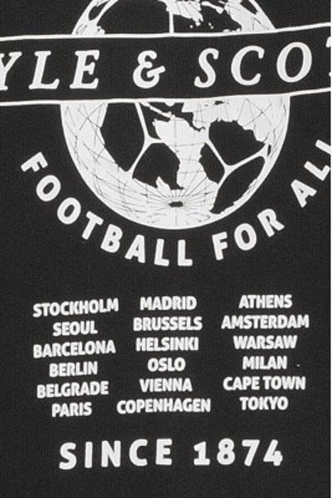 FOOTBALL WORLD GRAPHIC CREW NECK SWEATSHIRT JET BLACK 5