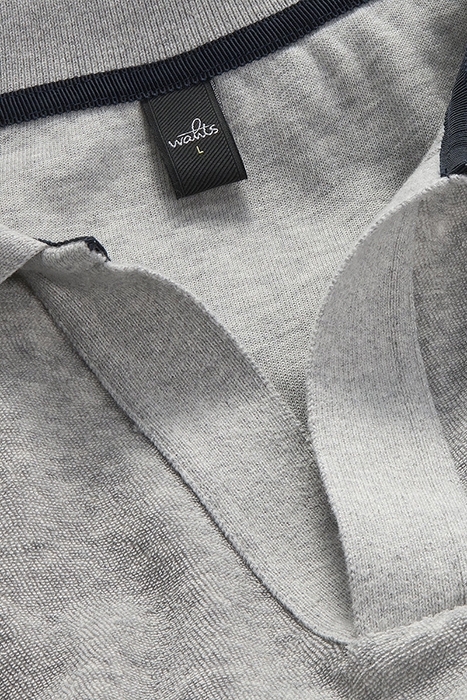 HICKS | TOWELLING RETRO POLOSHIRT LIGHT GREY MELANGE 2