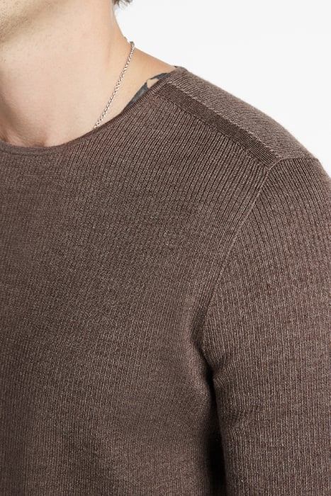 LEIRA RIB STITCH LS CREW WITH SHOULDER D ELEPHANT 3