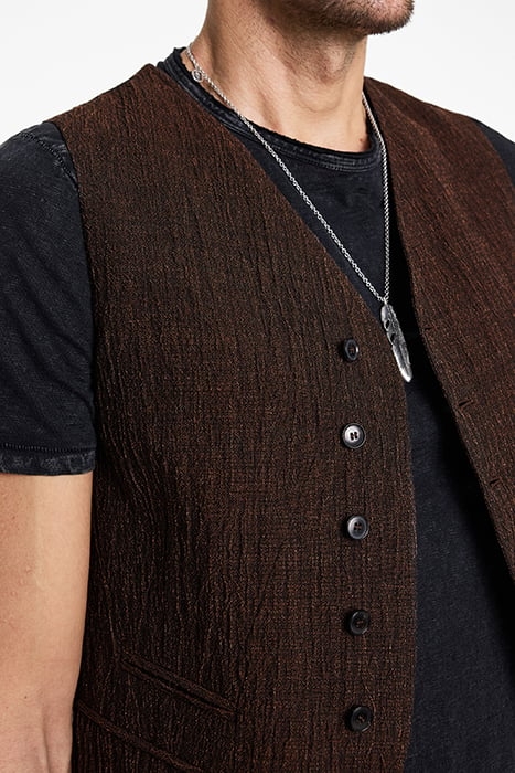 MULTI BUTTON OVERLAPPED FRONT VEST HAZELNUT 3