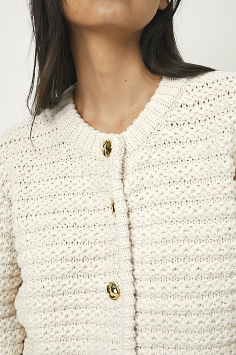 EZRO SOLID FANCY CARDIGAN BUTTER CREAM 4