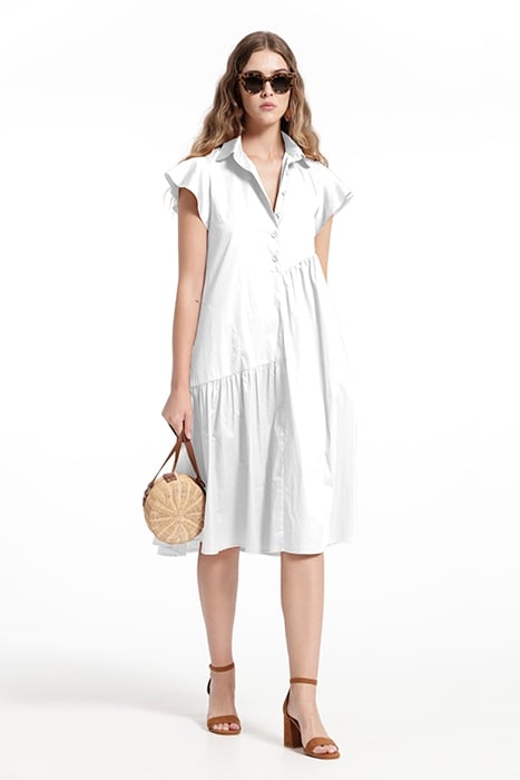 POPLIN MANEZ DRESS WHITE 1