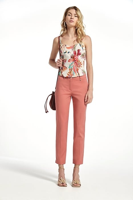 STRTETCH COTTON CURAI TROUSERS SALMON 1