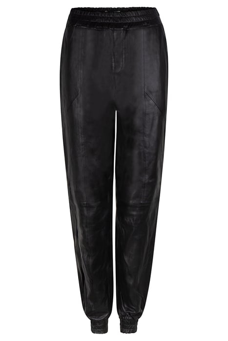 KUNO LEATHER JOGGER PANTS RAVEN 3