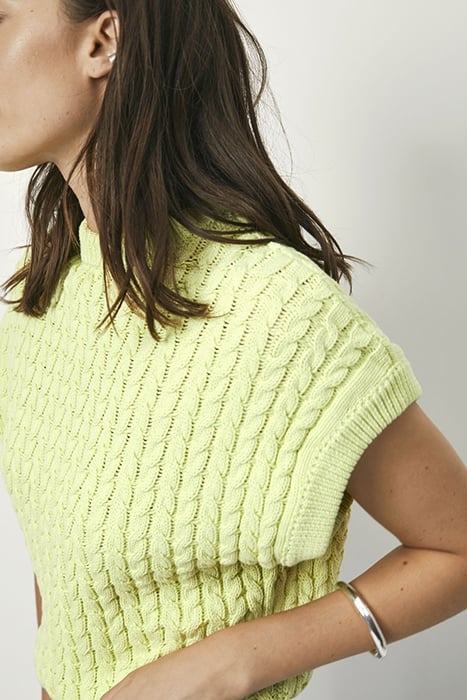 COBRA CABLE KNIT TOP BITTER LIME 4