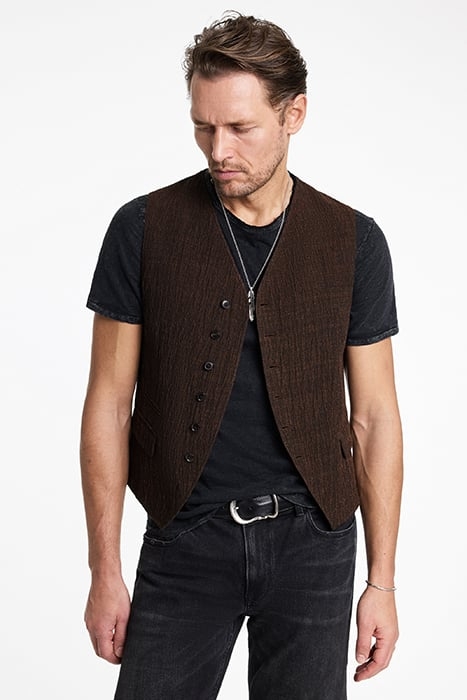 MULTI BUTTON OVERLAPPED FRONT VEST HAZELNUT 1