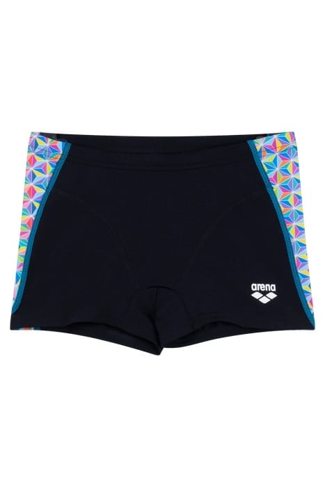 BOY'S ARENA STARFISH SWIM SHORT BLACK-WHITE MULTI 1