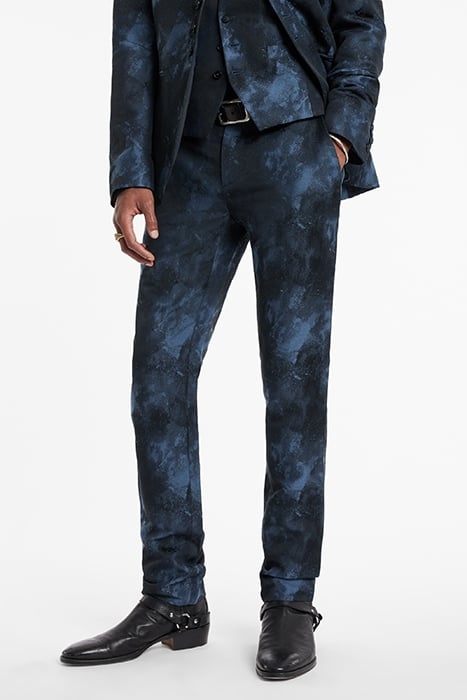 SLIM FIT PANTS WITH WELT HIP POCKETS AND BLUE STONE 1