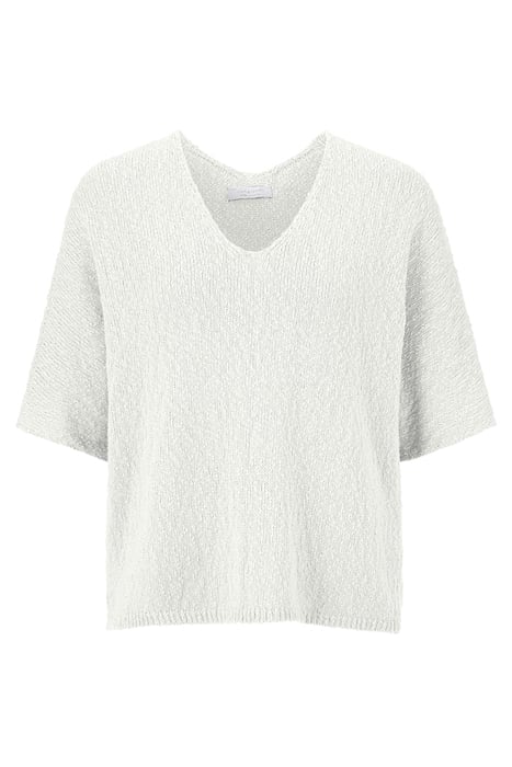 BOXY V-NECK PEARL WHITE 4