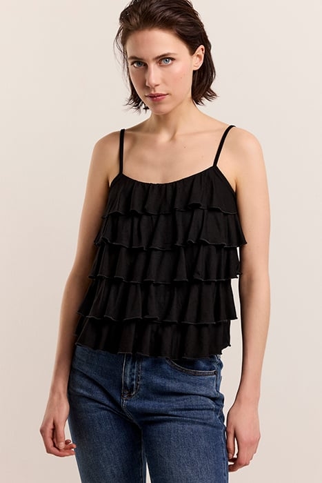 SINGLET FINE VISCOSE JERSEY BLACK 1